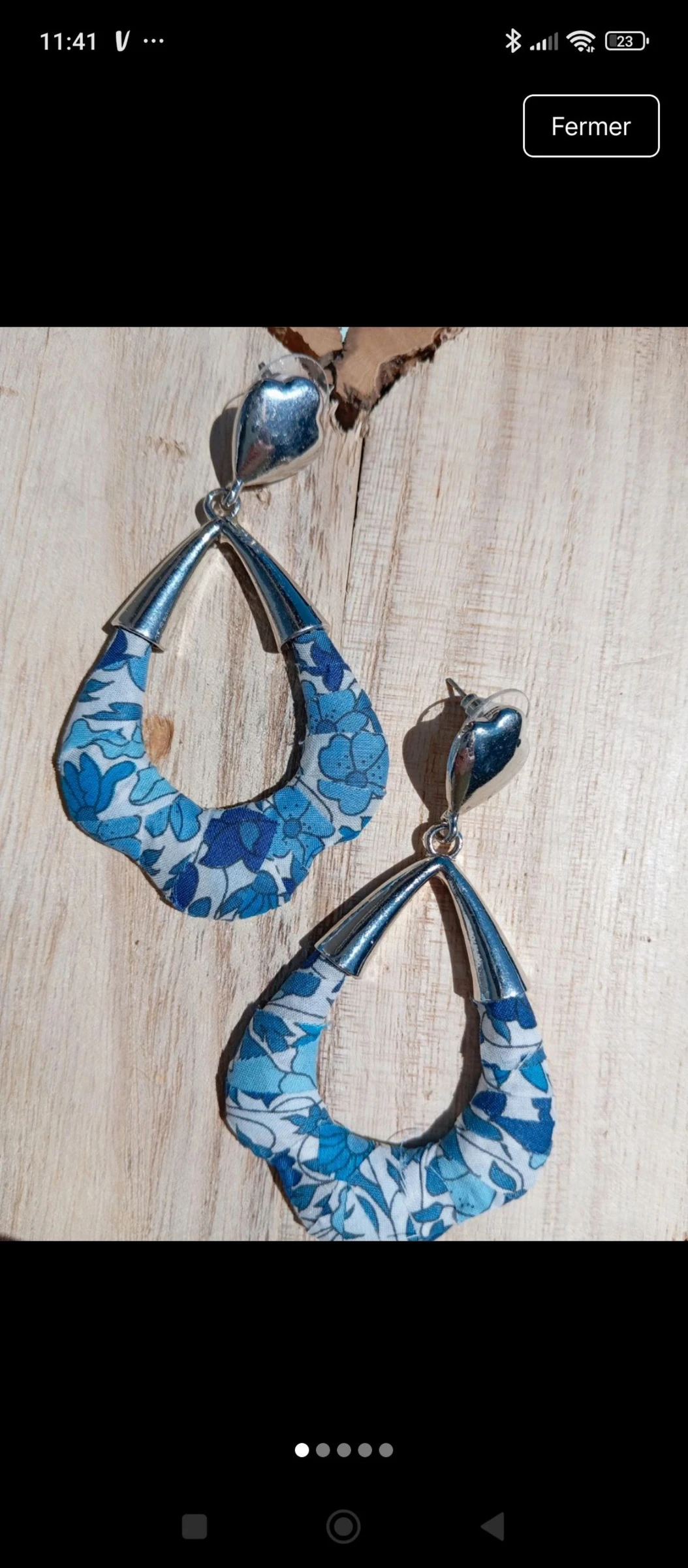 Boucles d'oreilles liberty bleues